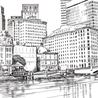 Providence Skyline Save the Dates, Wedding, STD, Save the Date Cards, Rhode Island Wedding, RI, Save the Date Card (set of 25 cards)