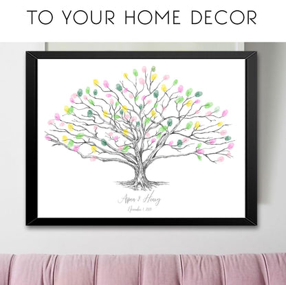 Pine Tree Guestbook Thumbprint Alternative Guest Book, Fingerprint Guestbook, Wedding Guestbooks, Party Supplies, Bridal Showers, Rehearsal Dinner