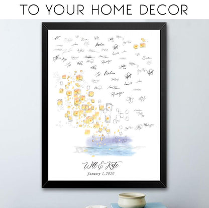 Tangled Lanterns Wedding Alternative Guest Book, Fairytale Wedding, Wedding Guestbook, Party Supplies, Bridal Shower, Rehearsal Dinner