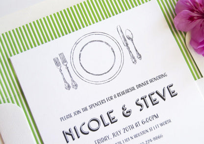 Fort Worth, Texas Skyline Rehearsal Dinner Invitations (set of 25 cards)