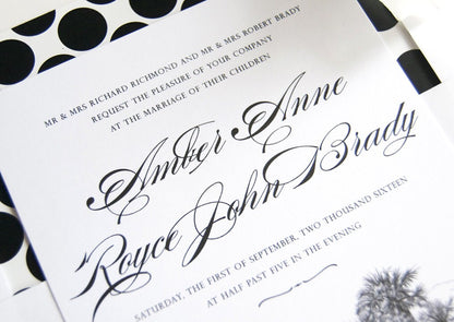 Palm Springs Skyline Wedding Invitations Package (Sold in Sets of 10 Invitations, RSVP Cards + Envelopes)