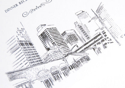 Atlanta, Georgia Skyline Wedding Invitations Package (Sold in Sets of 10 Invitations, RSVP Cards + Envelopes)