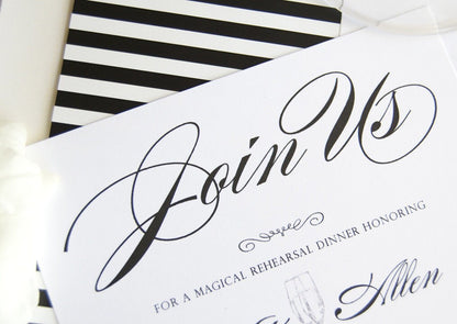 Brooklyn Skyline Hand Drawn Rehearsal Dinner Invitations (set of 25 cards)