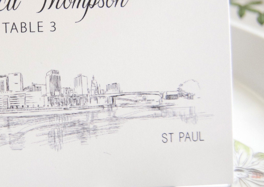 St Paul Skyline Folded Place Cards (Set of 25 Cards)