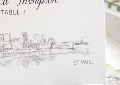 St Paul Skyline Folded Place Cards (Set of 25 Cards)