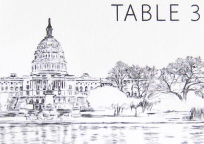 Washington DC Skyline Folded Place Cards (Set of 25 Cards)