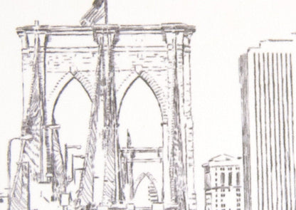 Brooklyn Bridge Skyline Place Cards Personalized with Guests Names (Sold in sets of 25 Cards)