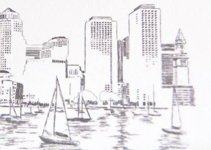 Boston Skyline Place Cards Personalized with Guests Names (Sold in sets of 25 Cards)