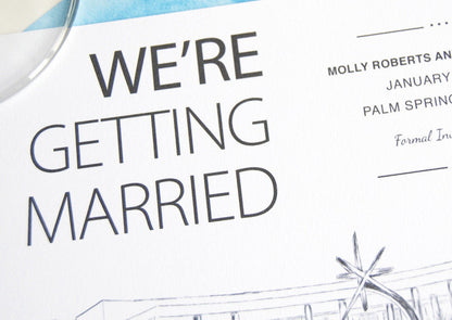 Riviera Palm Springs Destination Wedding Save the Date Cards (set of 25 cards)
