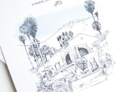 The Willows Palm Springs Skyline Wedding Invitations Package (Sold in Sets of 10 Invitations, RSVP Cards + Envelopes)