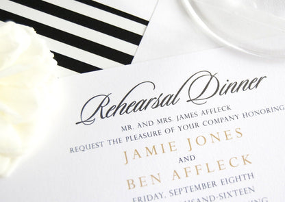 Santa Monica Pier Skyline Hand Drawn Rehearsal Dinner Invitations (set of 25 cards)