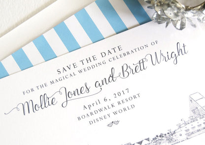 Boardwalk Resort Save the Dates, Orlando, Disney Save the Date, Fairytale Wedding, Destination Wedding, Save the Date Cards (25 cards)