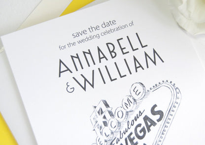 Las Vegas Sign Skyline Save the Date Cards (set of 25 cards)