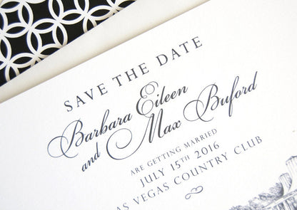 Las Vegas Country Club Wedding Save the Date Cards, Save the Dates (set of 25 cards)