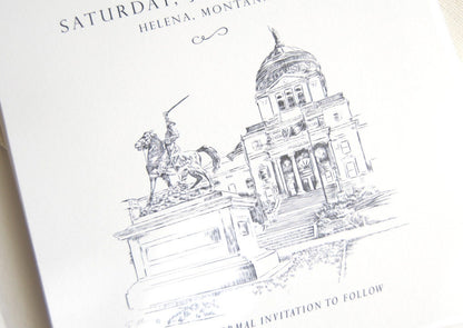 Helena, Montana Skyline Save the Dates, Save the Date Cards (set of 25 cards)