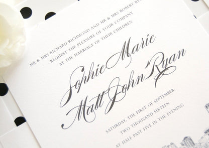 Orlando Skyline Wedding Invitation Package (Sold in Sets of 10 Invitations, RSVP Cards + Envelopes)