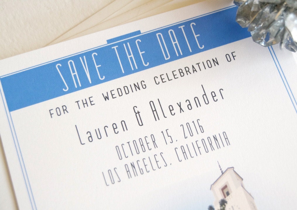 Los Angeles Union Station, Train Station, Los Angeles Graphic Save the Date Cards (set of 25 cards)