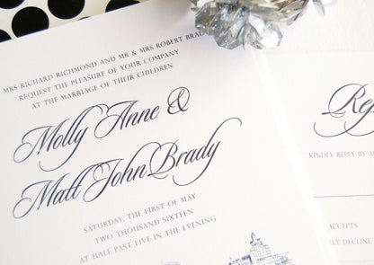 Cedar Rapids Wedding Invitation Package (Sold in Sets of 10 Invitations, RSVP Cards + Envelopes)