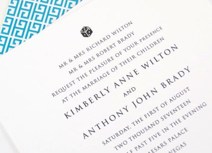 Las Vegas Caesars Palace Skyline Destination Wedding Invitation, Las Vegas Wedding (Sold in Sets of 10 Invitations, RSVP Cards + Envelopes)