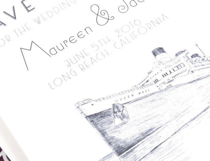 The Queen Mary, Long Beach Save the Date Cards (set of 25 cards)