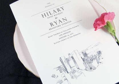 Los Angeles Skyline Wedding Programs (set of 25 cards)