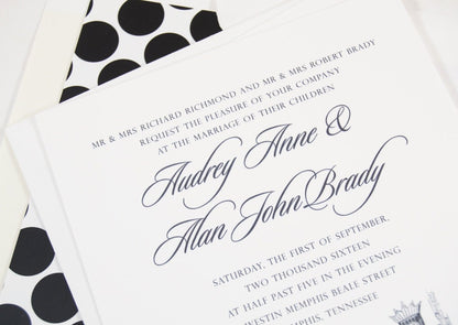 Beale Street, Memphis Skyline Wedding Invitation Package (Sold in Sets of 10 Invitations, RSVP Cards + Envelopes)