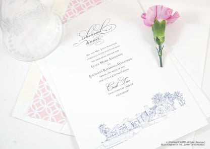 Big Horn Country Club, Palm Desert Skyline Rehearsal Dinner Invitations (set of 25 cards)