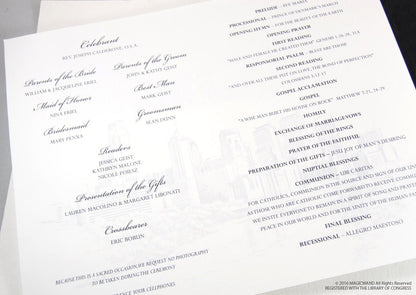 Memphis Skyline Wedding Programs (set of 25 cards)