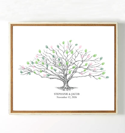 Unique Guest Book Tree, Wedding Rustic Guest Book, Low Oak Thumbprint, Guest Book Alternate, Fingerprint Guestbook, Wedding Sign