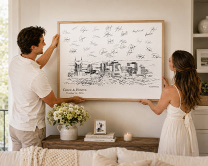 Nashville Wedding Guest Book Alternative | Personalized Skyline Guestbook