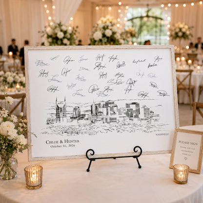 Nashville Wedding Guest Book Alternative | Personalized Skyline Guestbook