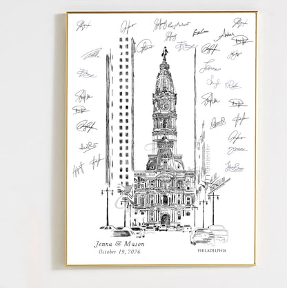 Philadelphia City Hall Wedding Guest Book Alternative