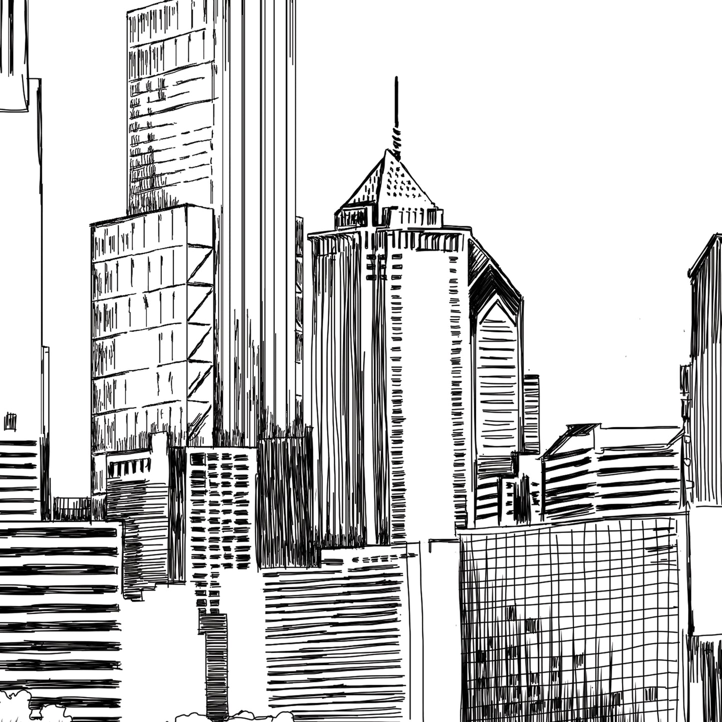 Philadelphia Wedding Invitations Renissance Style Hand-Drawn Custom Illustrated Wedding Suite (Sold in Sets of 10)