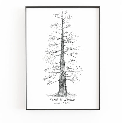 Pine Tree Signature Wedding Guest Book