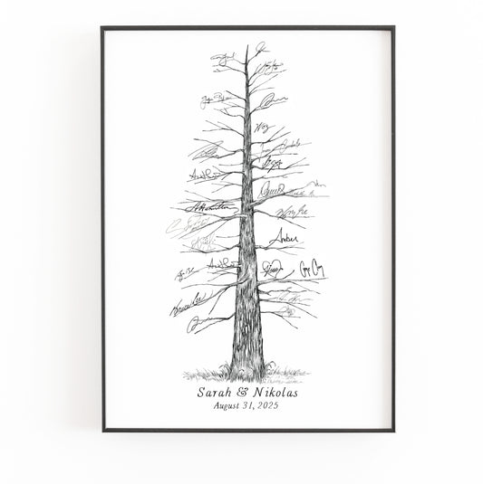 Pine Tree Signature Wedding Guest Book