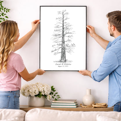 Pine Tree Signature Wedding Guest Book