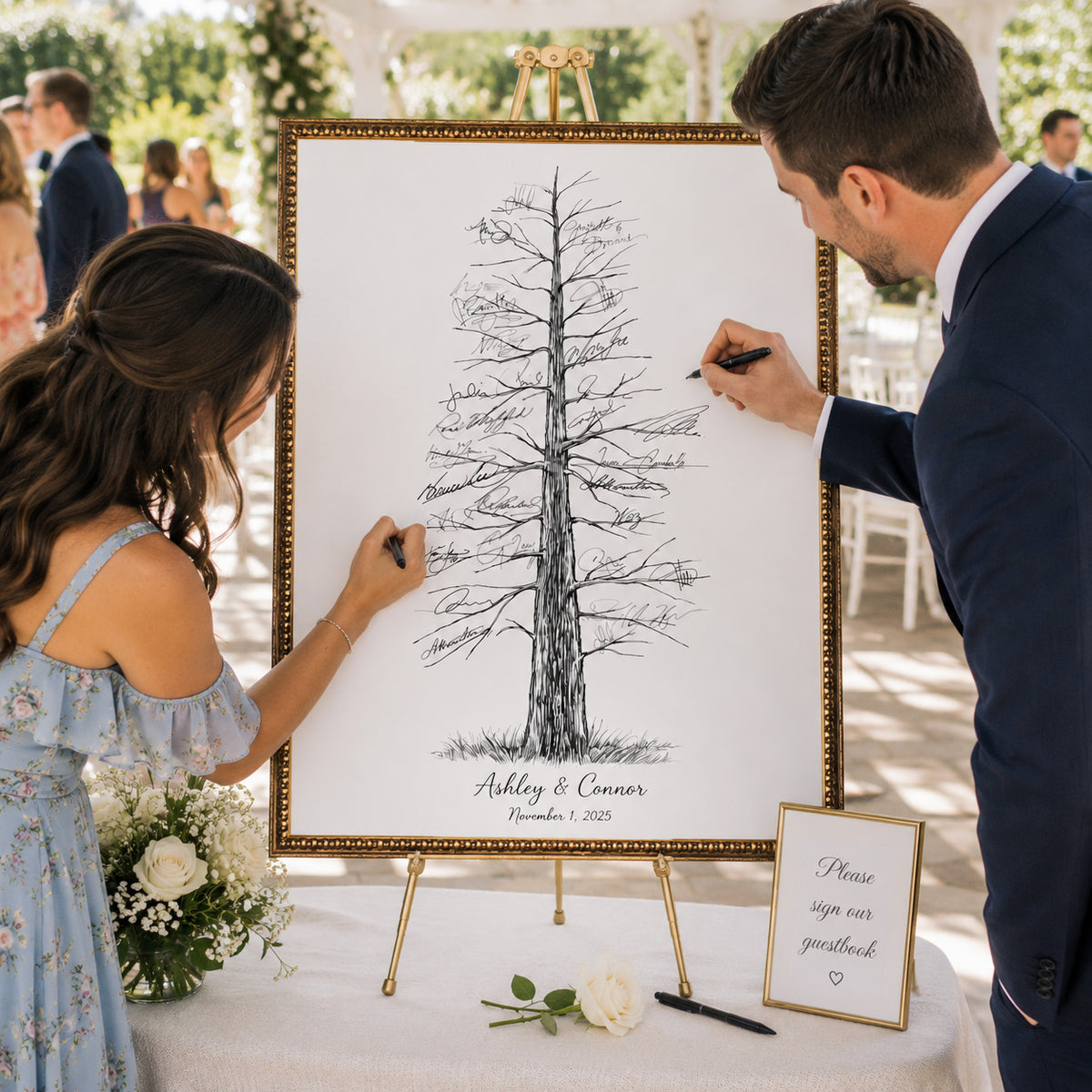 Pine Tree Signature Wedding Guest Book
