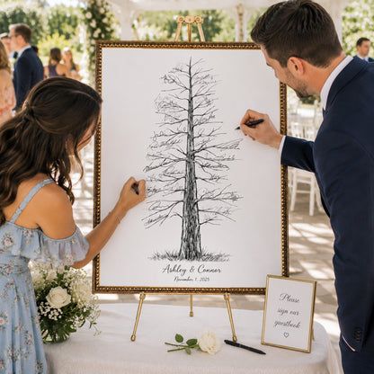Pine Tree Signature Wedding Guest Book