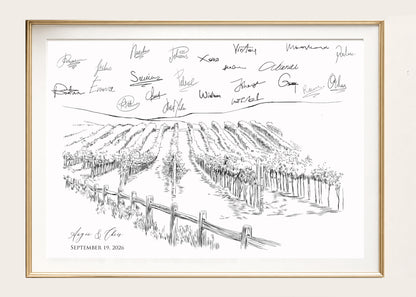 Vineyard Wedding Guest Book Alternative | Personalized Winery Guestbook
