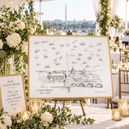 Washington DC Wedding Guest Book Alternative | Skyline Guestbook