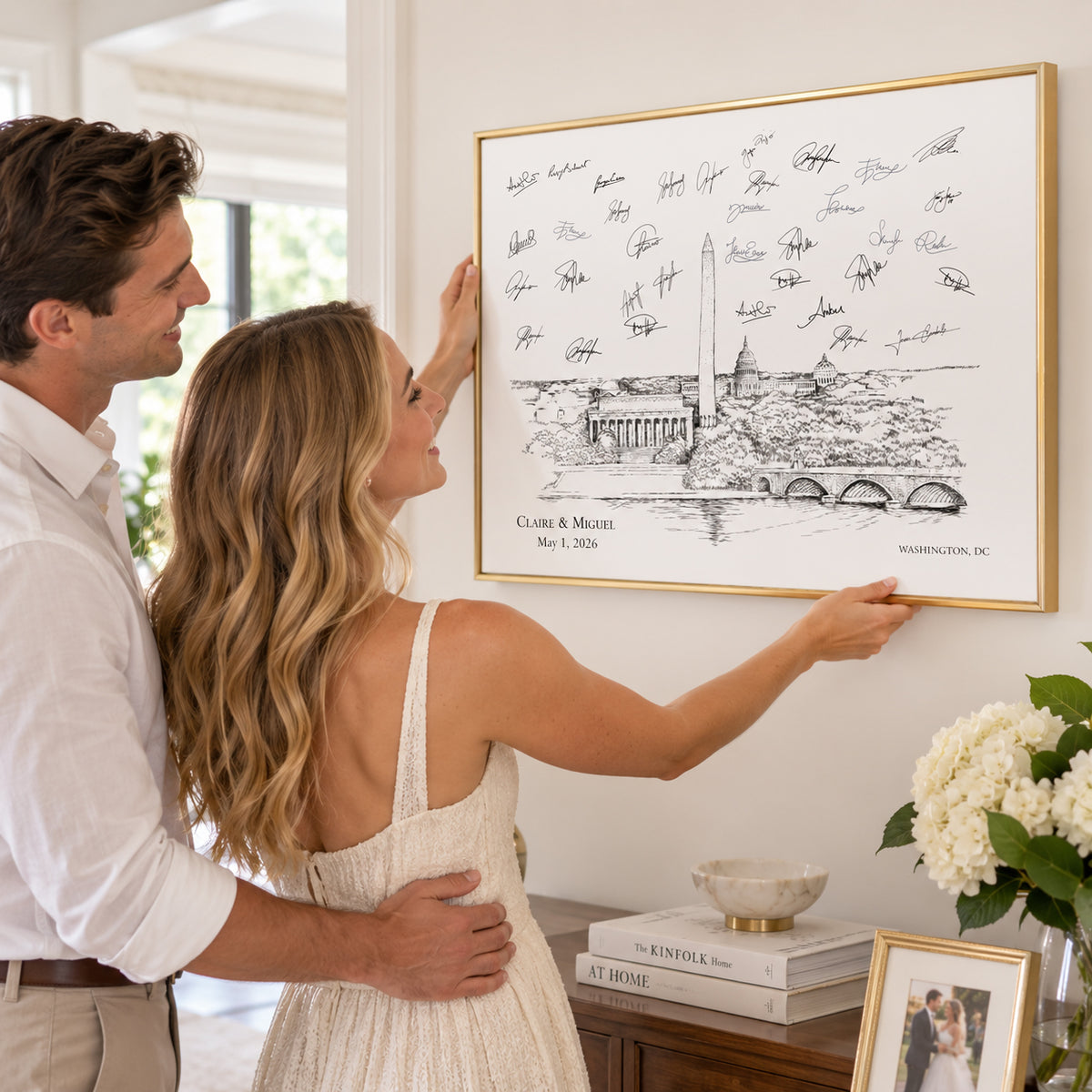 Washington DC Wedding Guest Book Alternative | Skyline Guestbook