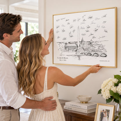 Washington DC Wedding Guest Book Alternative | Skyline Guestbook