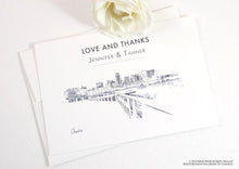 Load image into Gallery viewer, Austin Skyline Wedding Thank You Cards, Personal Note Cards, Bridal Shower Thank you Cards (set of 25 cards)
