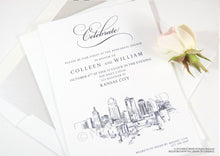 Load image into Gallery viewer, Kansas City Skyline Rehearsal Dinner Invitation Cards (set of 25 cards)
