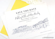 Load image into Gallery viewer, Chattanooga Wedding Save the Date Cards, Save the Dates,  Tennessee Wedding, Hand Drawn (set of 25 cards)
