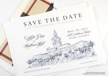 Load image into Gallery viewer, The Biltmore Hotel Miami Wedding Save the Date Cards, Save the Dates, Wedding, Hand Drawn (set of 25 cards)
