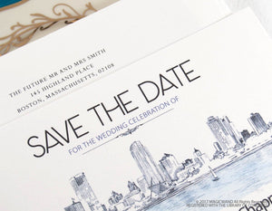 Milwaukee Wedding, Save the Date Cards, Save the Dates, Milwaukee 2017 Skyline, Northwestern Building (set of 25 cards & envelopes)