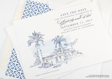 Load image into Gallery viewer, Rancho Valencia Resort, San Diego Wedding Save the Date Cards, Save the Dates, Wedding, Hand Drawn (set of 25 cards)
