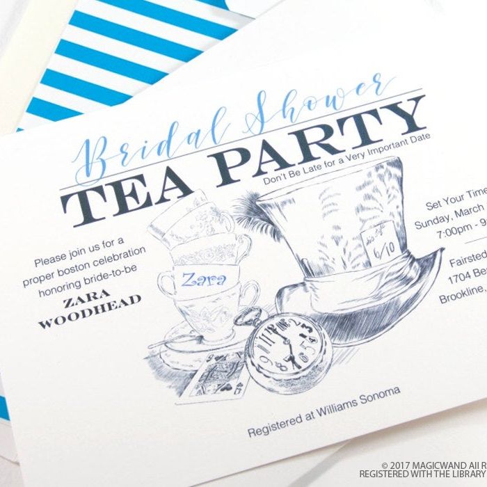 alice in wonderland tea party invitation template