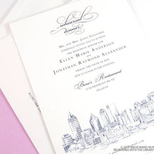 Load image into Gallery viewer, Atlanta Skyline Rehearsal Dinner Invitations (set of 25 cards)
